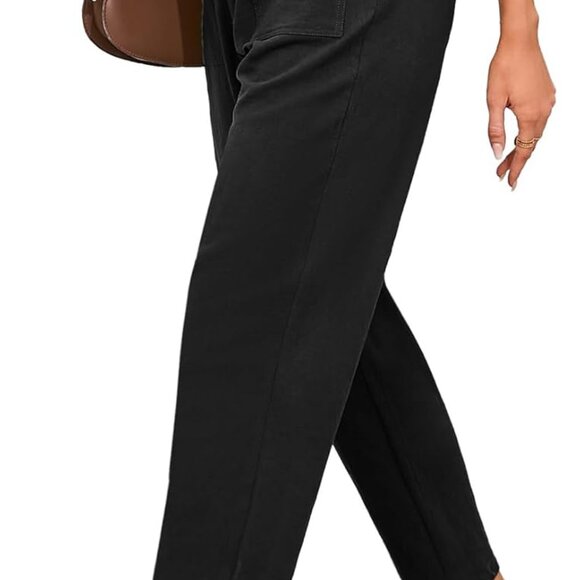 Linen Pants Women Casual Cotton Capri Pants High Waisted Harem Trouser Summer Sl - Picture 5 of 6